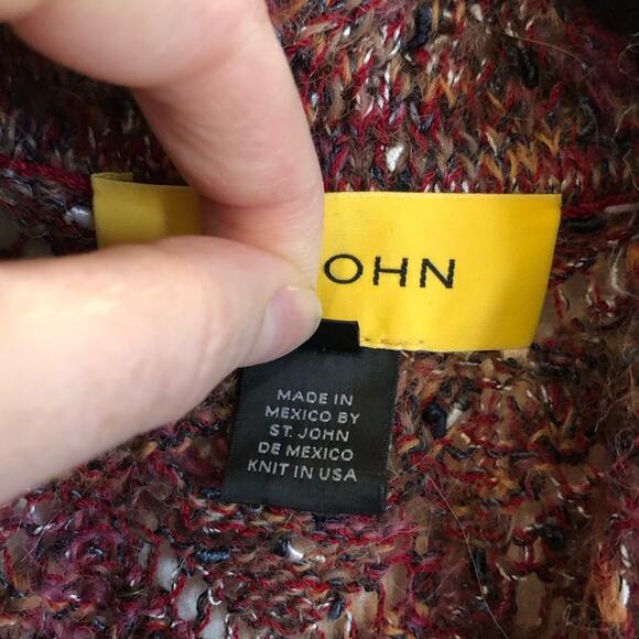 St. John Multicolor Slub Wool and Alpaca Knit Vest Size Small - Picture 9 of 10